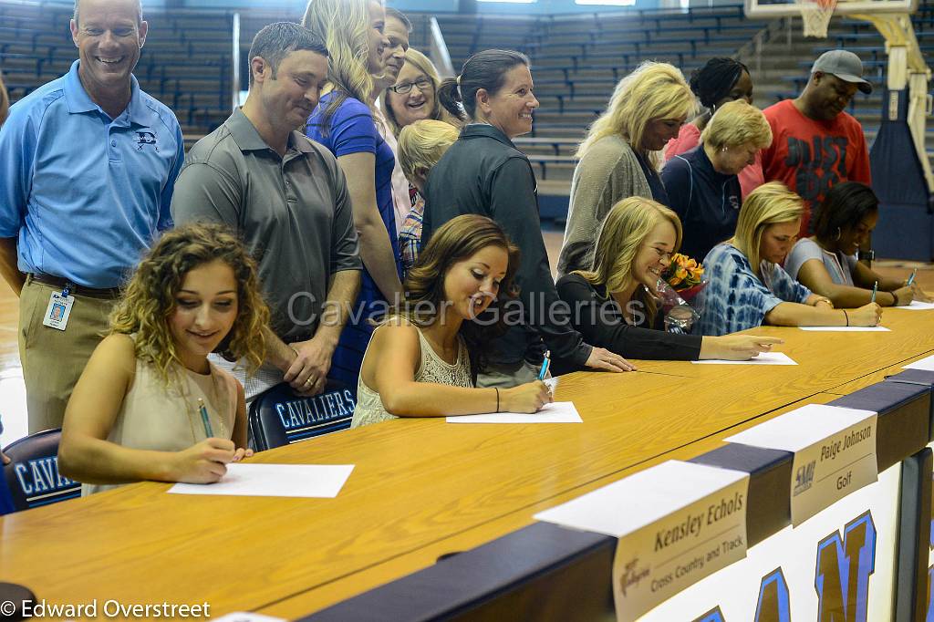 Spring Signings -1.jpg - Ten Dornam High school student athletes signed letters of intent to play college sports today during a ceremony at the school on Wednesday afternoon of April 13, 2016.    JOHN  BYRUM/john.byrum@shj.com